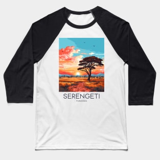 A Pop Art Travel Print of the Serengeti National Park - Tanzania Baseball T-Shirt